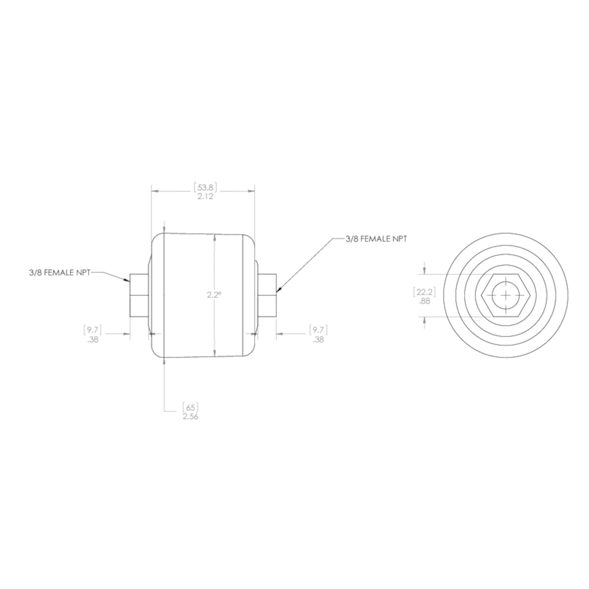 HC064NPTF HEPA Capsule Filter, Inline Filter ETA Filters