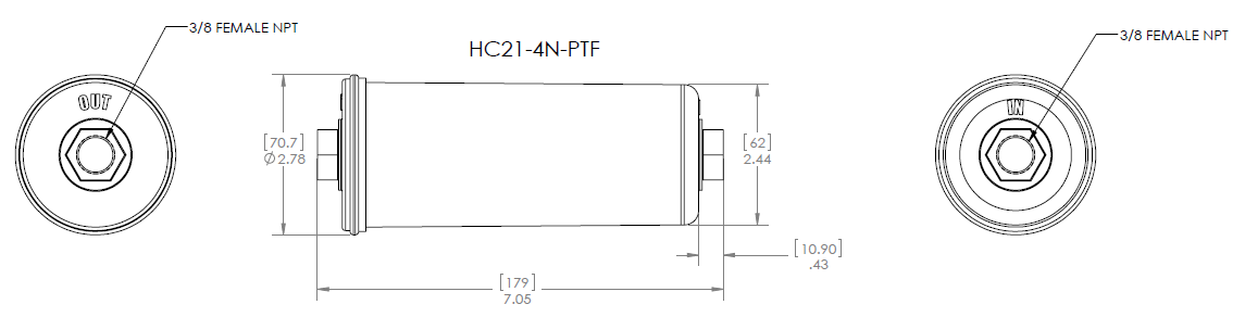 HC21-4N-PTF - HEPA Capsule Filter, Inline Filter